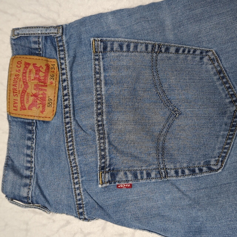 Levi's 559 Relaxed Straight Leg Light Wash Mens Jeans Size‎ 36